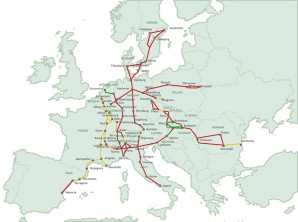Map of European multi billion dollar infrastructure railway freight improvement project - it will give Europe a competitive advantage over US business interests. Pentagon refused to discuss how much and where European Infrastructure improvement funds will be spend. In this case if were not helping fund the railway project we are certainly subsidizing Europe for it? Meanwhile the US operates on a 60 year old railroad system that is plagued with problems. Not to mention US transporation infrastructure which has crumbling bridges, pot marked roads, and chronic airport delays?  Thats your money America 