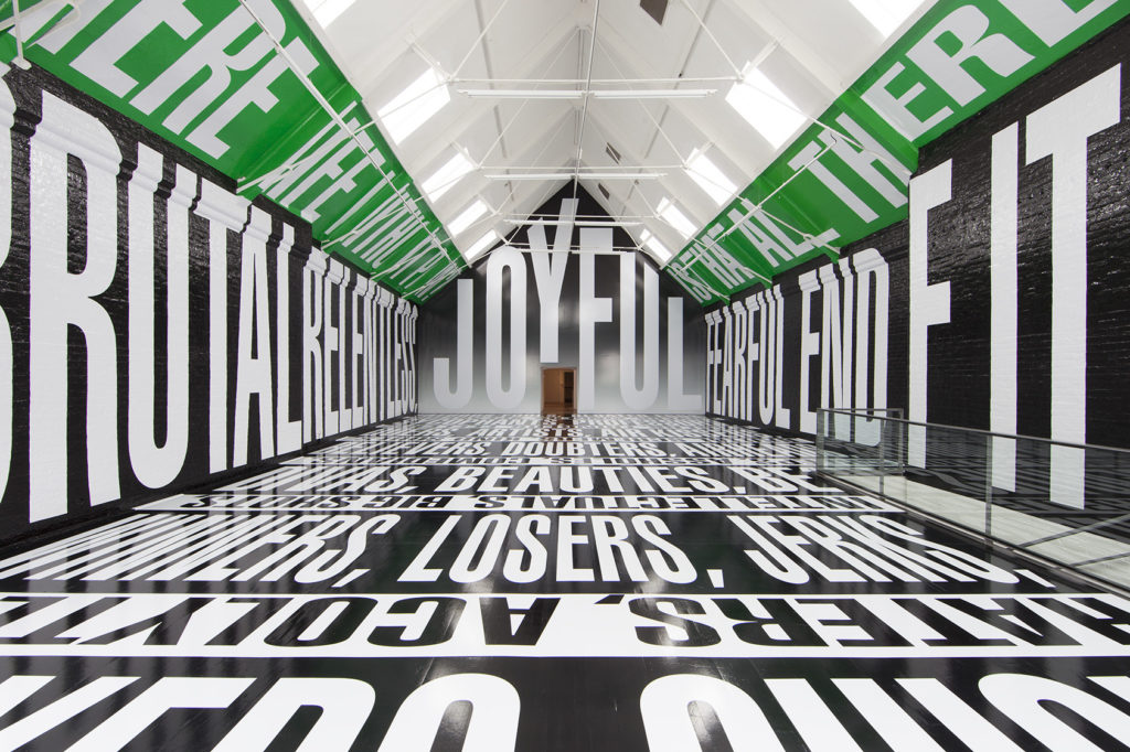 Barbara Kruger, “Untitled (Titled)”, 2014, Installation view, Modern Art Oxford (Upper Gallery) (© Barbara Kruger, Photograph Courtesy of Sprüth Magers Berlin London)