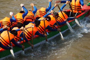 Team building activity,  rowing dragon boat racing