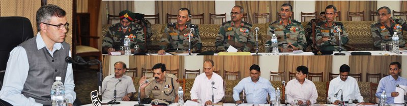 JK CM chairing high level security meeting at Jammu-Scoop News