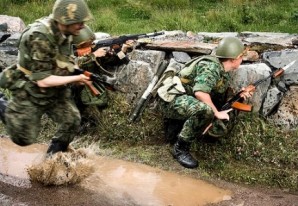 Russian Marines take position during combat exercise in 2013. 