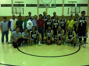 Premier team, National Pipe Company led by Head Coach Gil Rivera (center) won against ARCC-EEI, 92-88.