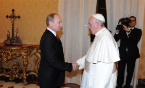 Putin meets the Pope in Rome to discuss Syria and US involvement in supplying weapons to terrorist in that country.  