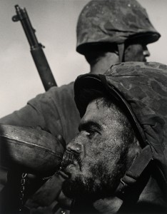 U.S> Marines in Saipan, during WW2 drink from aluminum canteens. Today troops drink from cheap canteens made of hardened plastic. Research suggests canteens made from copper is a much better idea. Unfortunately the Pentagon just doesn't get it. 