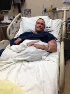 Captain Edward "flip" Klien's poem was read into the Congressional Record on November 6, 2013 by Senator Boozman of Arkansas. Pictured here: Captain Klien recovering from his wounds received in battle. 