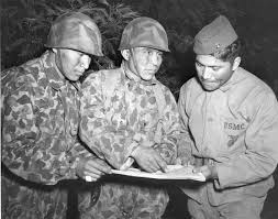 Native American served with honor and distinction in WW2. Navajo Code Talkers absoultely confounded the japanese who couldn't make sense of tAmerican military messages and radio intercepts. 