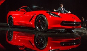 General Motors President North America Mark Reuss unveils the 2014 Corvette Stingray at a special event Sunday, January 13, 2013 in Detroit, Michigan. The new Corvette is the most powerful standard model ever, with an estimated 450 horsepower (335 kW) and 450 lb.-ft. of torque (610 Nm). It will accelerate from 0-60 in less than four seconds. It's expected to be the most fuel-efficient Corvette, exceeding the EPA-estimated 26 mpg of the current model. (Photo by John F. Martin for Chevrolet)