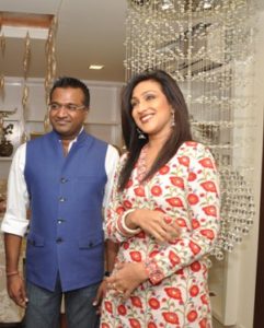 Actress Rituparna Sengupta with Mr. Vinay Saraff (Owner) during Studio@55 launch