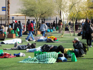 Homeless people find refuge and help at CASS in central Phoenix, Arizona. 