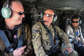 Rep. Kildee in Kabul Afghanistan with combatant commander. 