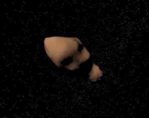 Named after an obscure Celtic and Gallic god, Toutatis is a yam-shaped space rock that measures 1.92 kilometers (1.2 miles) by 2.29 kilometers (1.4 miles) by 4.6 kilometers (2.9 miles). Chinese probe does fly by. 