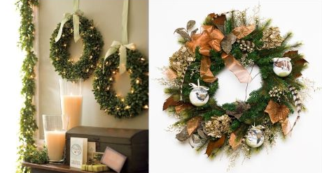 Christmas wreaths with natural materials