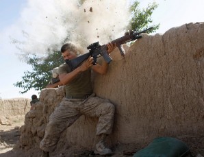 US Marine in Afghanistan almost has his head blown off by a sniper in Afghanistan. 