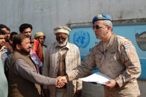 Engr. Khalid Parvaiz Butt President KFM handingover Memorandum for UN Secretary General to UNMOGIP field office Bhimber AJK