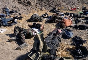 Bodies of dead militants - killed by rival terrorist groups in Syria. 