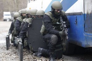 Elite Ukrainian SWAT (special weapons and tactics) Team And Border Guards, somewhere near the Russian boarder. 