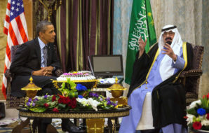 President Obama met with King Abdullah of Saudi Arabia offering military assistance to the brutal regime. 