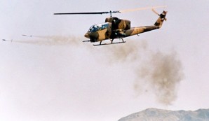 Iranian helicopter firing a anti ship cruise missile. Picture courtesy of Fars News Agency Iran. 