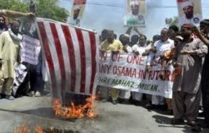 Pakistani's burn the America flag, shout "death to America" after the US raid that killed Osama Bin Ladin in his hideout in Abbottabad. Pakistan is a safe haven for 32 international terrorist groups. 