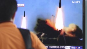 North Korea test-fired two medium-range ballistic missiles on March 26, 2014. 