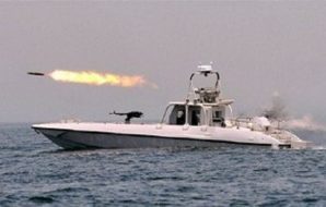 Iranian fast attack craft test firing an anti-ship missile in May 2012. 