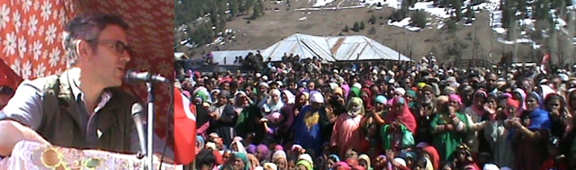 JK CM Omar Abdullah Addressing  Election Rally in Guraz