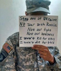  Senate resolution doesn't necessarily reflect the position of the people of America. Military dissent on Ukraine. Picture by anonymous. 