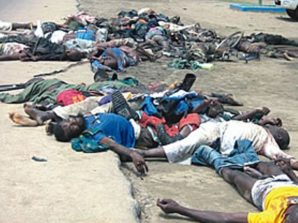 Slaughter of people in Nigeria by Boko Haram. 