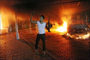 "The Benghazi attacks demonstrate that U.S. facilities are at risk of being attacked at any time, without specific tactical warning. Therefore, security at all high risk overseas U.S. Government facilities must be improved and re-evaluated on an ongoing basis as threats change and emerge", according to Senate Intelligence Committee report. Pictured here: A suspect involved with the attack in Benghazi that killed Ambassador Stevens and three other Americans. He is still on the loose, and remains unidentified at this point. Anyone with information should contact the nearest FBI office or US Embassy location in their area. 