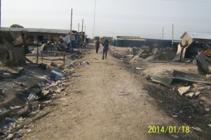 Bor town is completely destroyed following the recent conflicts