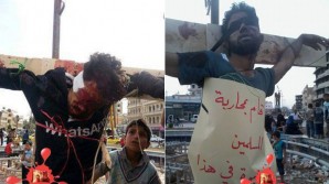 Crucified Christians in Iraq put on public display.  Killed by Islamic militants from Syria backed by the United States. 