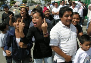 Illegals show their distain for US immigration laws in the United States - "and there is nothing you can *$^$^**# do about it!", shouts one illegal who flips the finger at shocked US citizens walking by?  