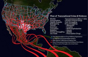 International crime flow chart from Mexico through Texas into the United States. 
