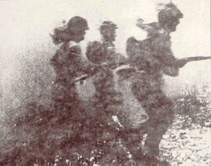 Dramatic photograph of one of the counter-offensives of the ELDYK (Hellenic Force of Cyprus) against Turkish positions in the Nicosia-Agyrta enclave in 1974. 