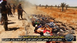 ISIS executes Iraqi police officers and captured military personnel. 
