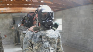 Cadets undergo CS Gas training. 