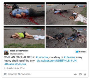 Gruesome pictures spell out clear violation of the Geneva Convention by Ukrainian military.