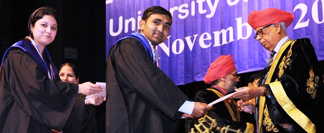 THE GOVERNOR AWARDING MEDALS AND DEGREES AT THE SPECIAL CONVOCATION OF JAMMU UNIVERSITY