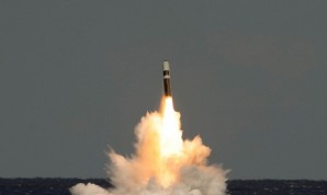 Sea Launched ballistic missile test armed with a dummy nuclear warhead. 