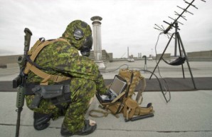 ISIS claims it has a dirty bomb. Pictured here: Special operations soldier doing radiological samplings. 