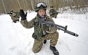 Perks in the Russian military are few and in between but what they can count on is permanent housing in many case, free healthcare, and a steady pay check comparable to a McDonald's fast food worker here in the United States...and a host of supportive services. Pictured here: Russian army soldier on training exercise. 