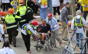 Moments after the Boston Marathon Bombing on April 15, 2013. 