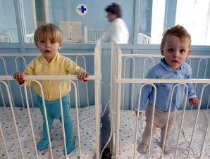 Russian babies in hospital...circa 2014.  