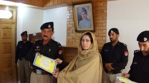 Certificate distributing among ladies police of chitral