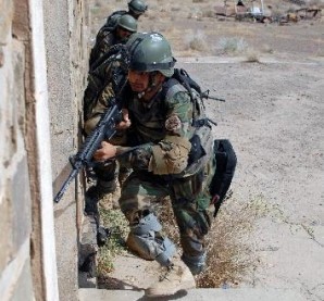 Afghan special forces training at Camp Commando in Afghanistan. 