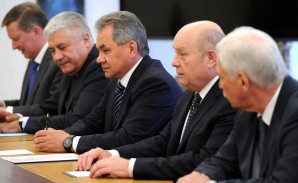 At a briefing session with permanent members of the Security Council is Mickhail Fradkov, (2nd man on the right ) the Director of the Russian Foreign Intelligence Agency (SVR). The SVR is responsible for intelligence and espionage activities outside the Russian Federation...Seated next to him is the Defense Minister of Russia Sergei Shoigu. , 